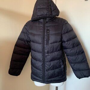 URBAN REPUBLIC BOYS HOODED BLACK PUFFER JACKET SIZE L 14/16 NYLON POLYESTER